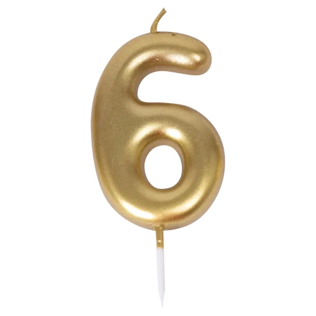 ptit-clown-geburtstagskerze-zahl-6-gold image 1