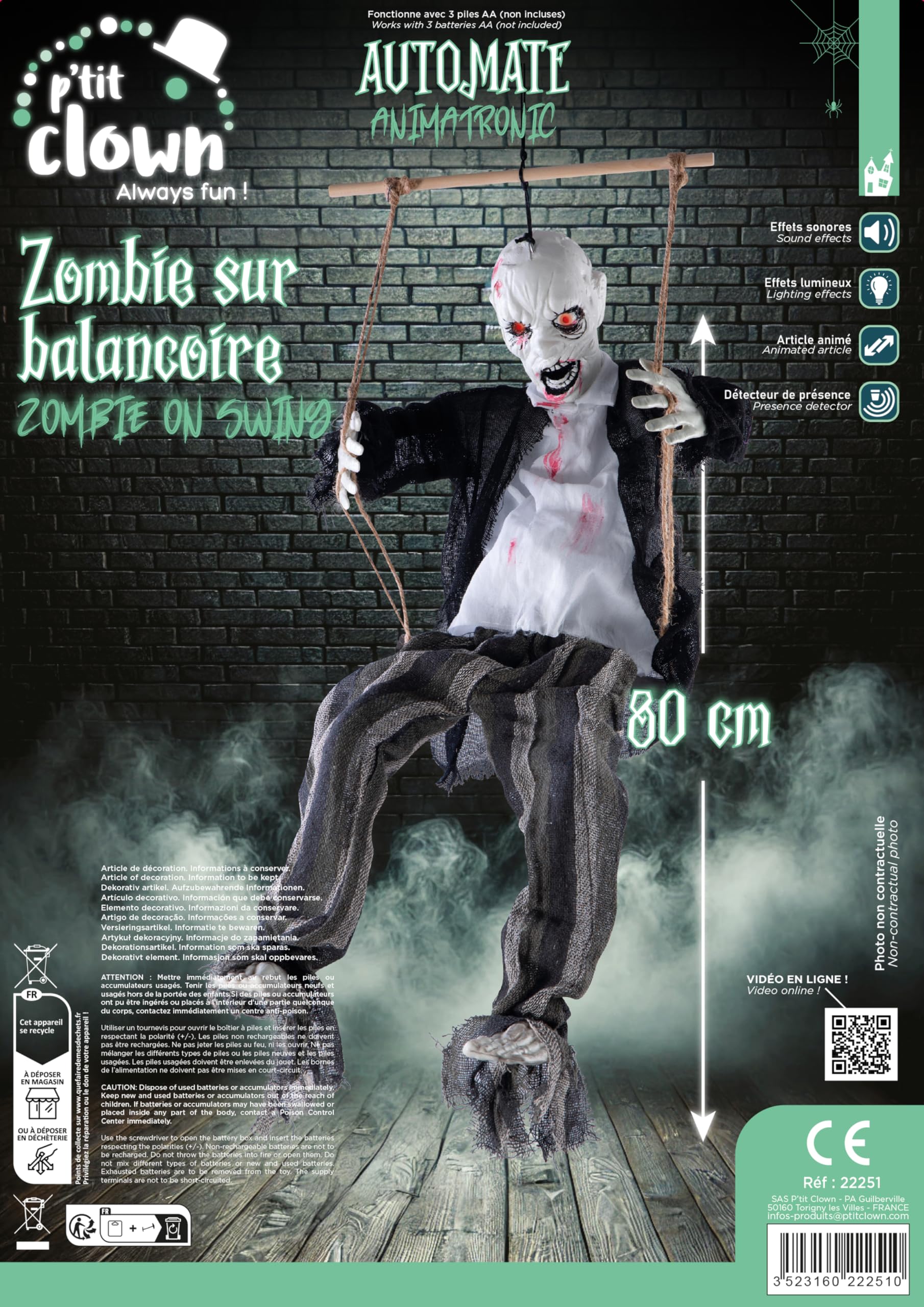 p-tit-clown-animierter-zombie-auf-schaukel-80-cm-mit-sound-und-licht image 3