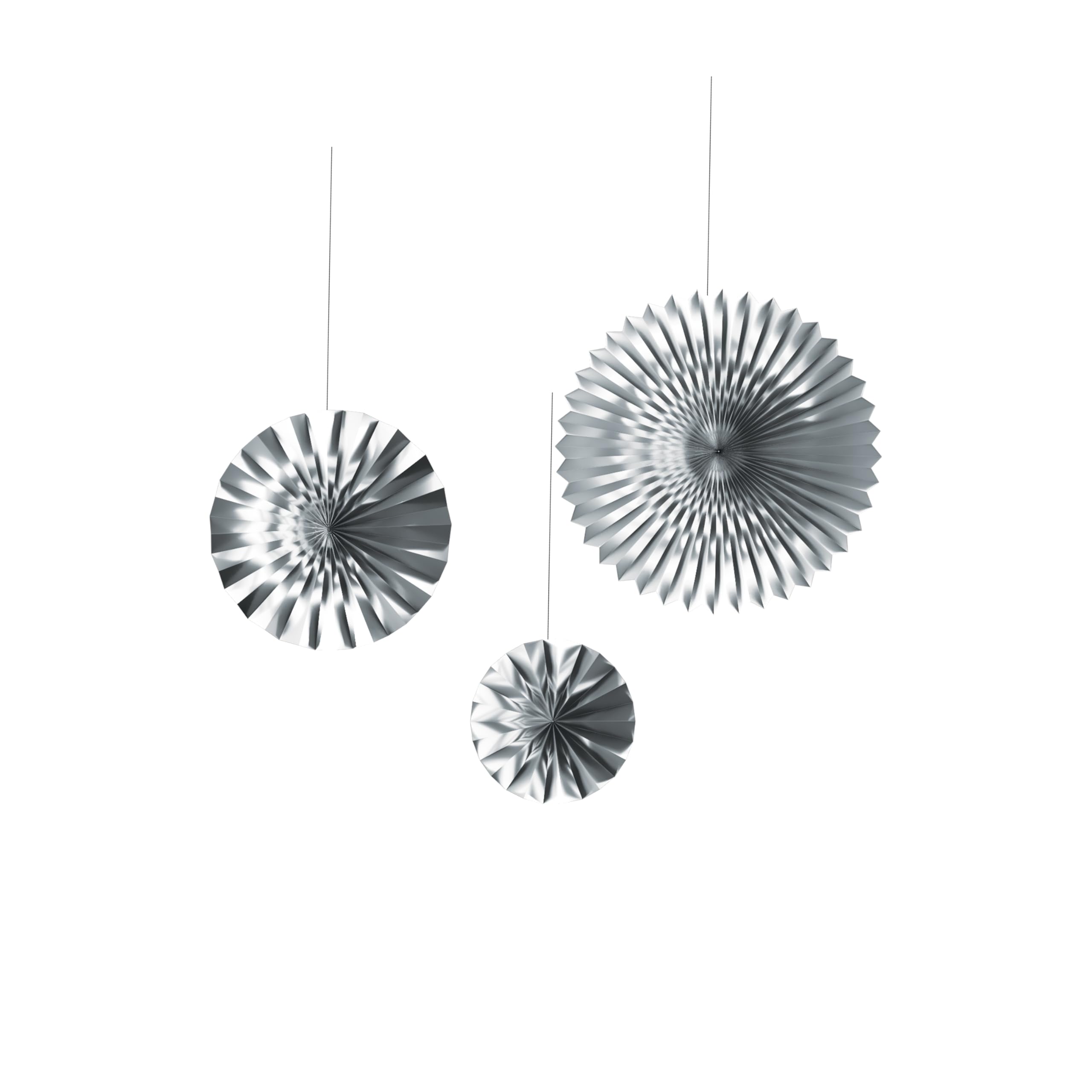 ptit-clown-metallrosette-zum-aufh-ngen-silber-h-ngedeko-3-st-ck image 1