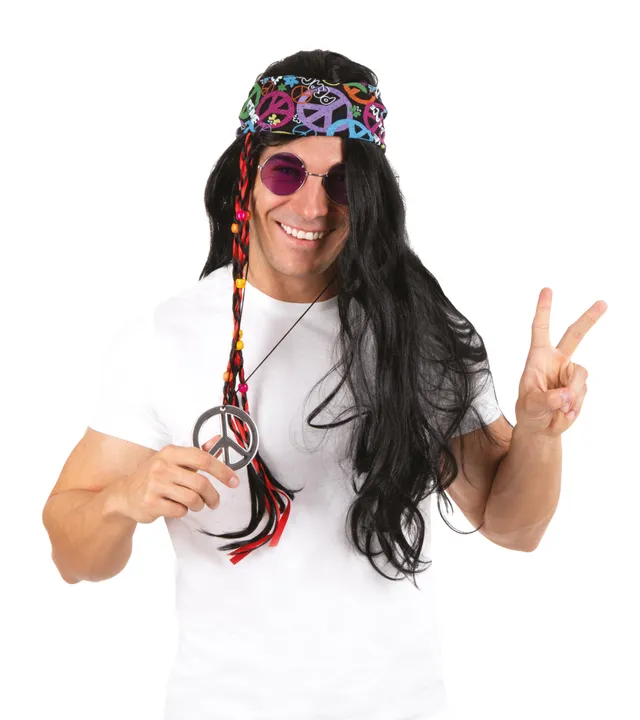 ptit-clown-68604-hippie-per-cke-glatt-schwarz-synthetik image 1