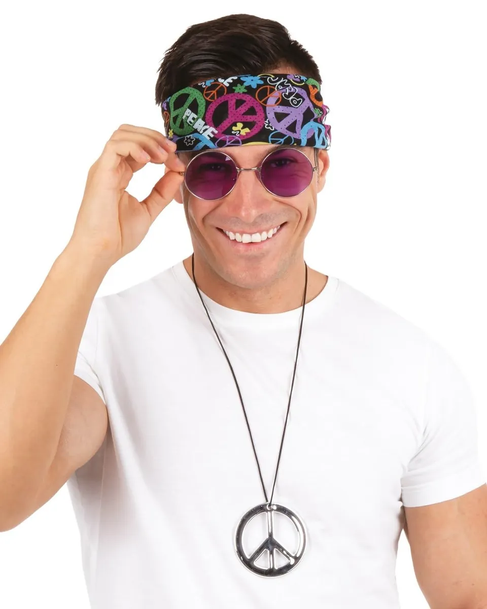 ptit-clown-22697-hippie-zubeh-r-set-erwachsene-mehrfarbig image 1