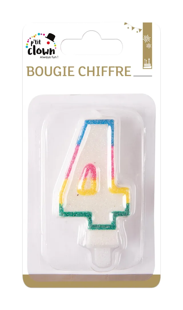 ptit-clown-zahlenkerze-4-geburtstagskerze-f-r-torte-einzeln image 1