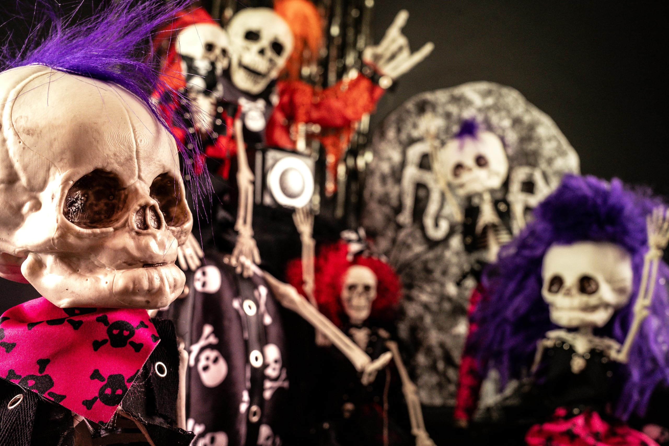 ptit-clown-halloween-deko-punk-skelett-40-cm-rosa-mann image 2