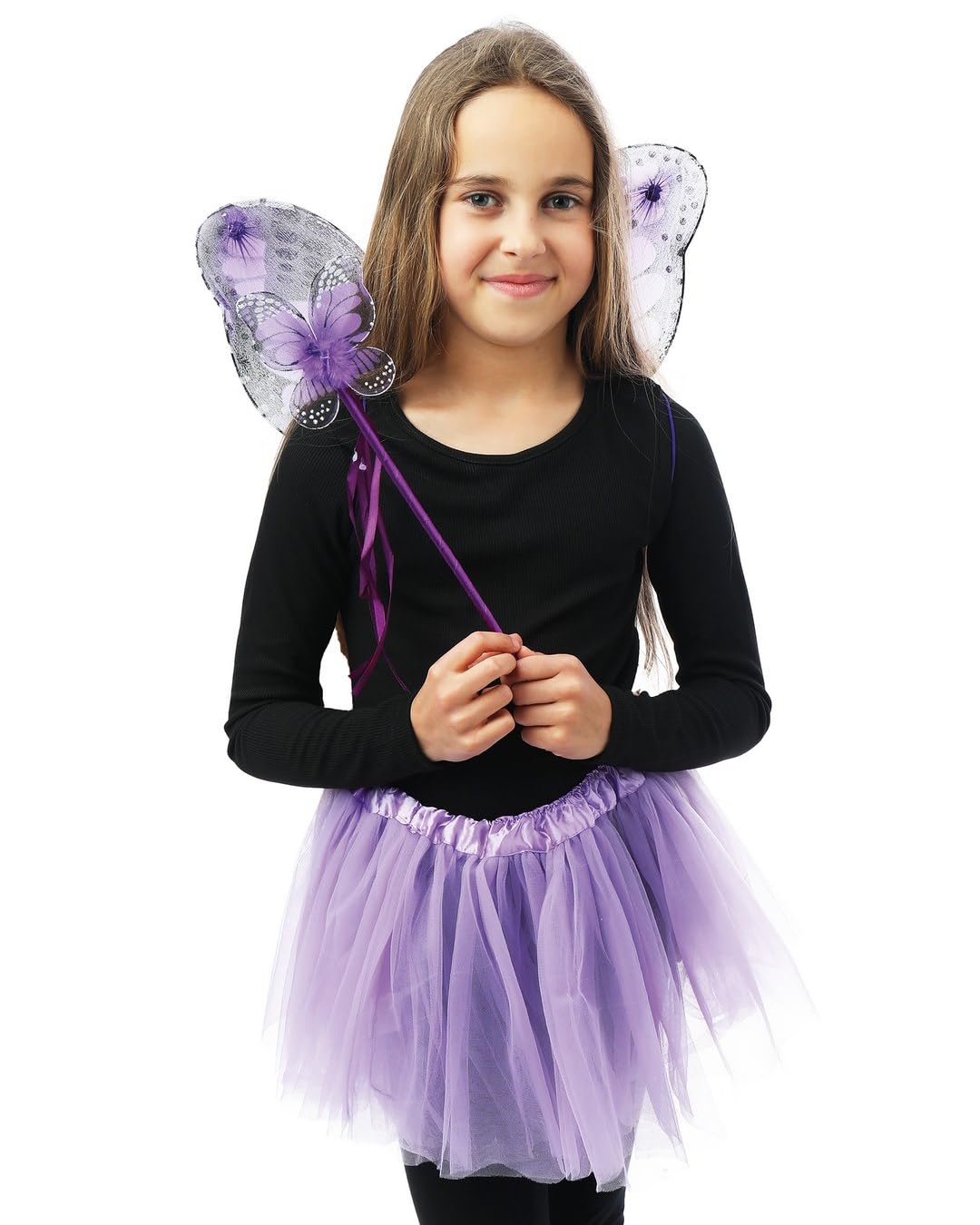 ptit-clown-80240-schmetterling-kost-mset-kinder-violett-tutu-fl-gel-haarreif-zau image 2