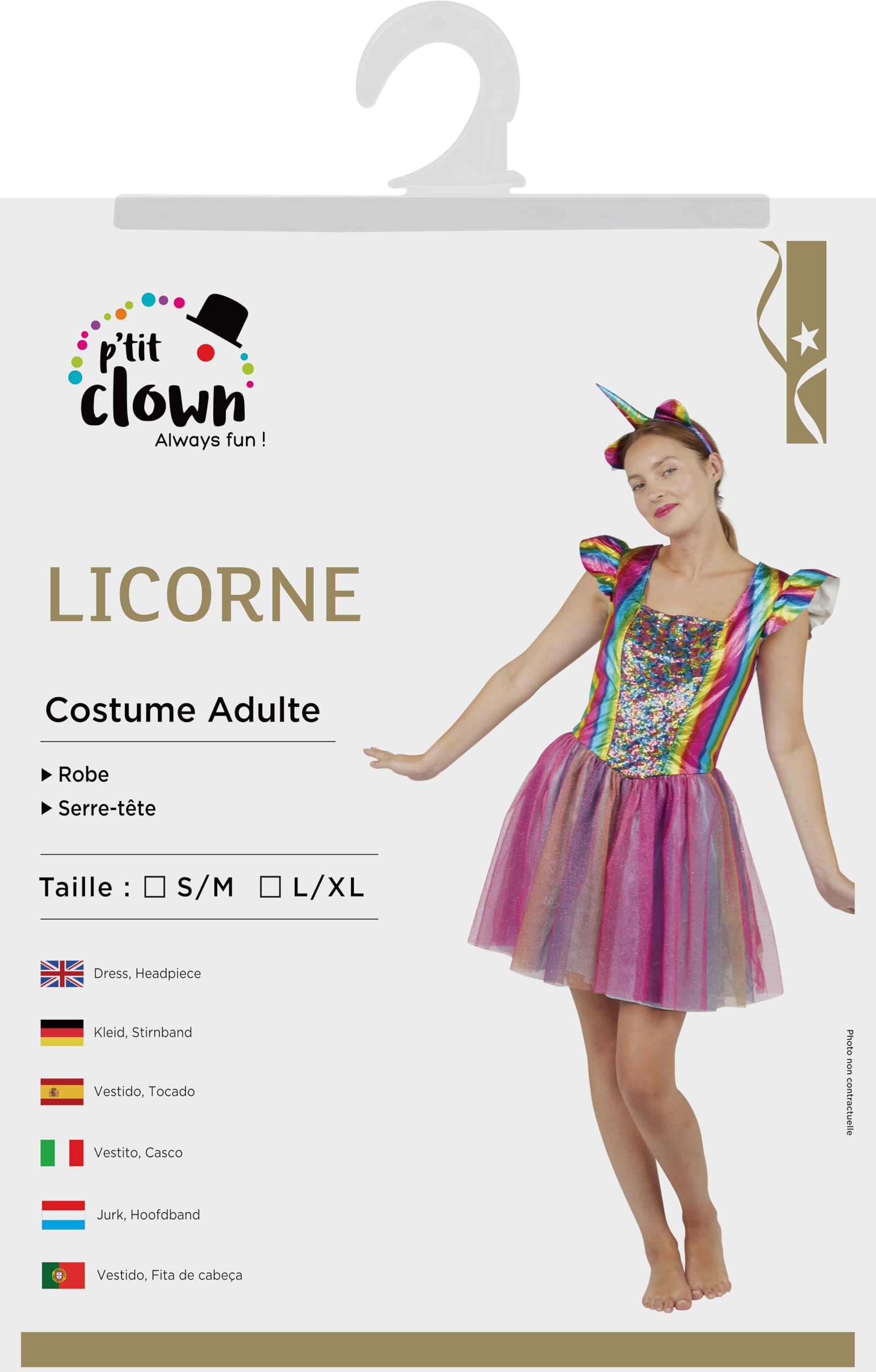 ptit-clown-damenkost-m-einhorn-regenbogen-gr-l-xl image 5