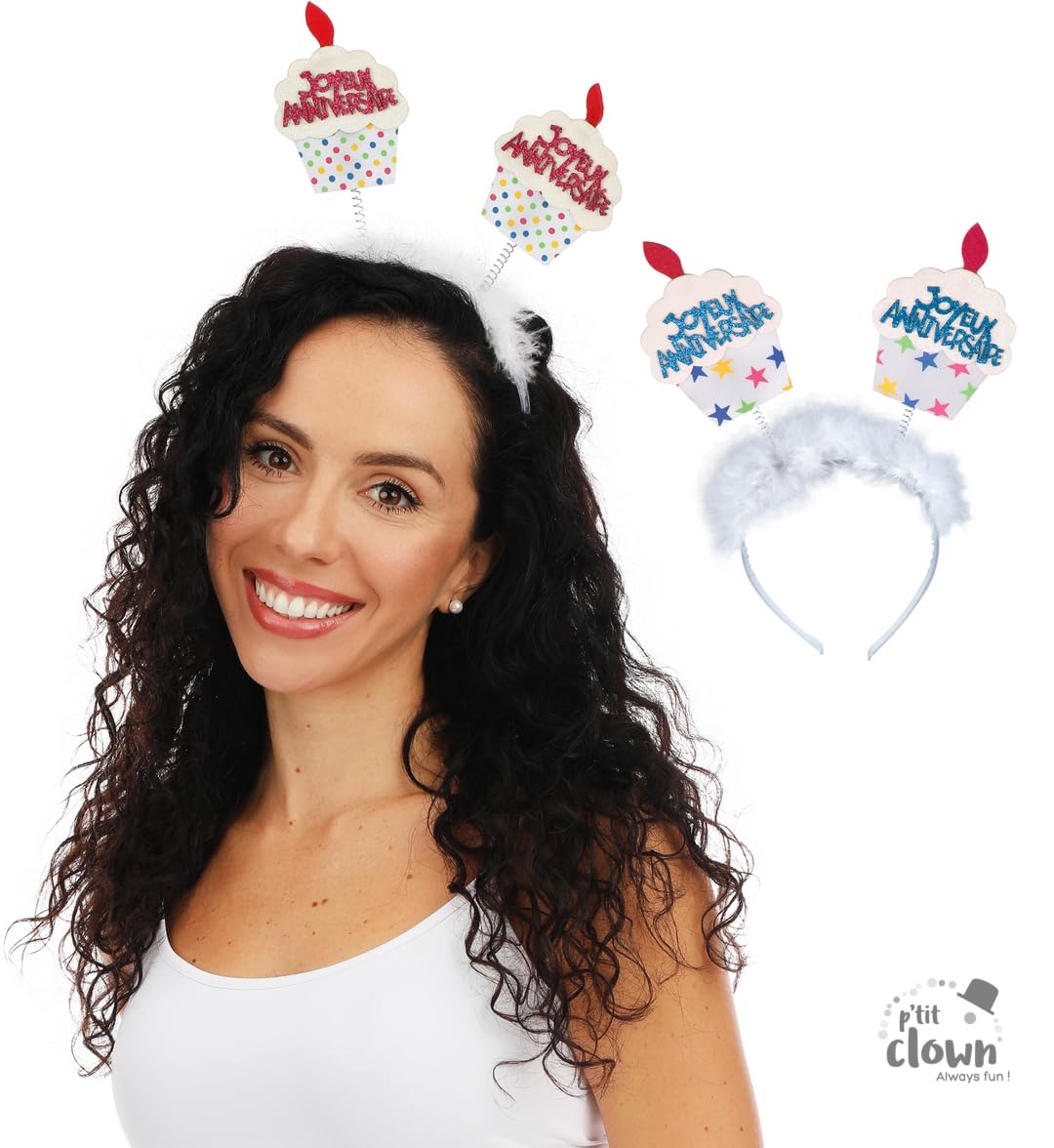 ptit-clown-haarreif-kuchen-joyeux-anniversaire-geburtstags-accessoire-bunt image 3