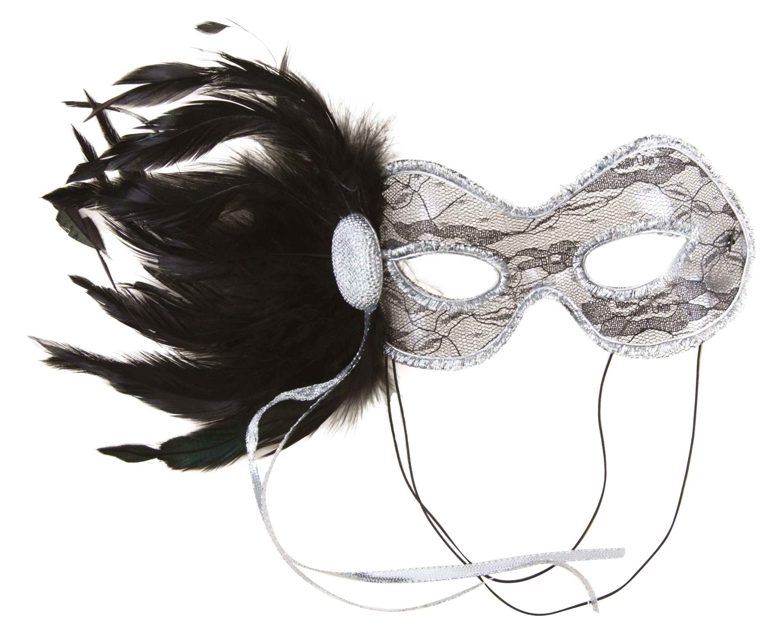 ptit-clown-loup-dentelle-et-plumes-augenmaske-spitze-mit-federn-multicolor image 4