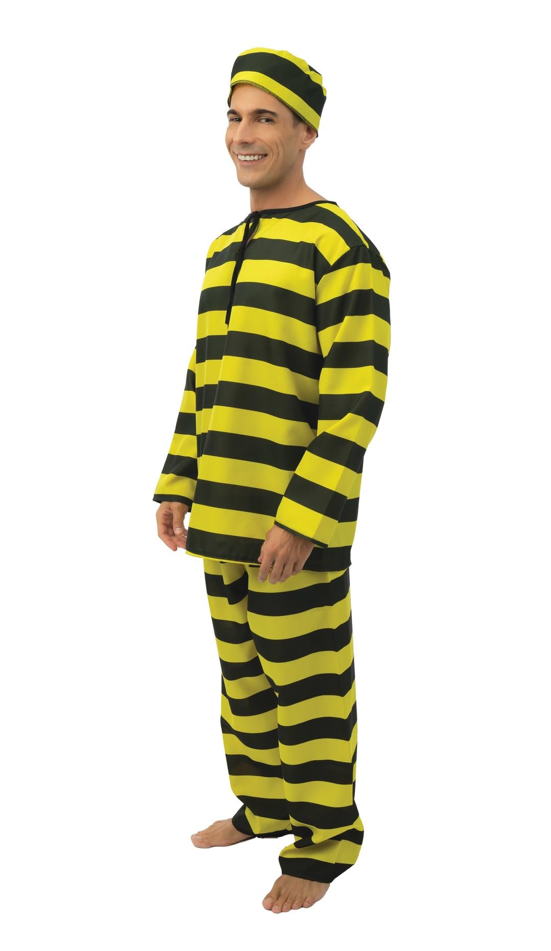 ptit-clown-gefangenenkost-m-erwachsene-schwarz-gelb image 2