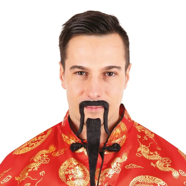 ptit-clown-re22706-mandarin-bart-und-schnurrbart-schwarz-selbstklebend image 1