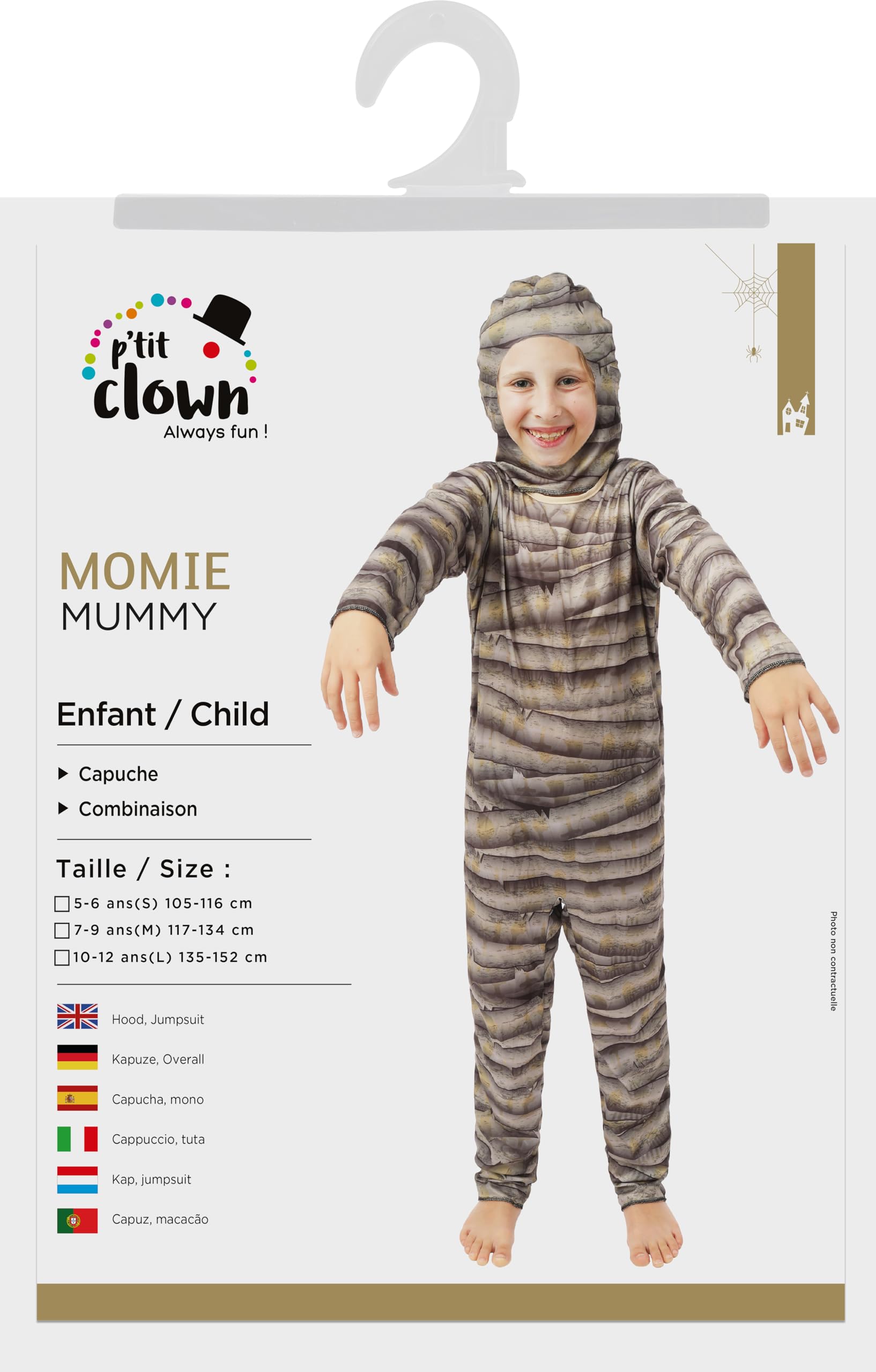 ptit-clown-mumienkost-m-kinder-mit-kapuze-und-overall image 5