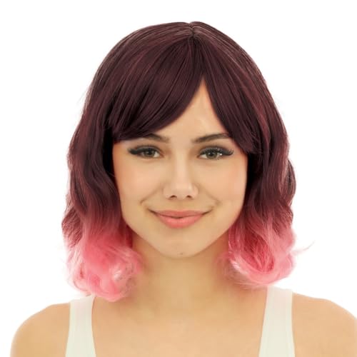 ptit-clown-halblange-per-cke-mit-pony-rosa-kunsthaar image 7