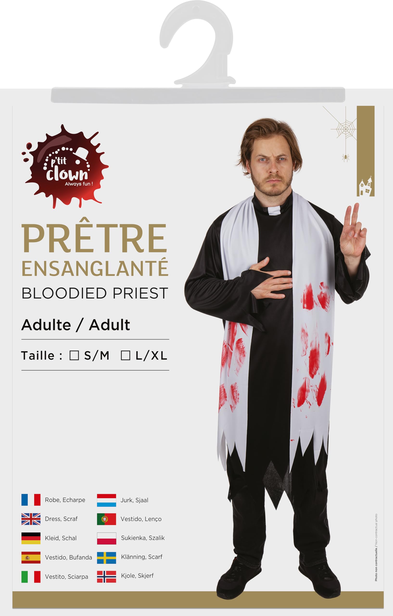 ptit-clown-blutiges-priesterkost-m-f-r-erwachsene-mit-stola image 5