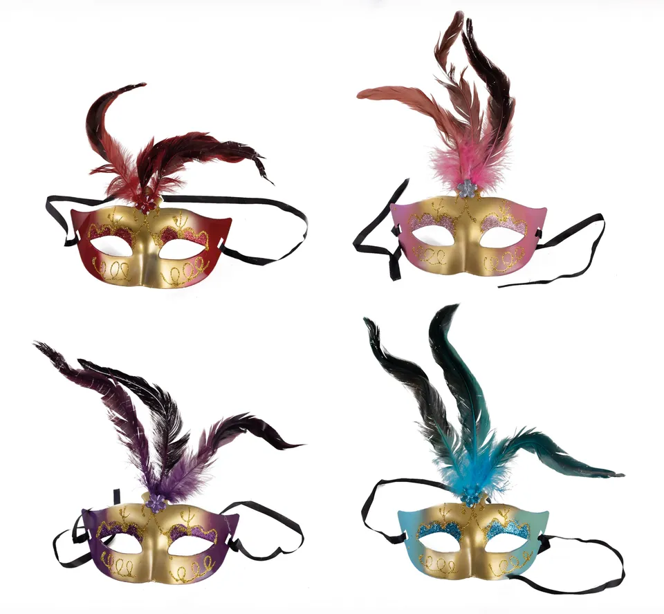 ptit-clown-loup-plumes-augenmaske-erwachsene-federmaske-zufallsfarbe image 1