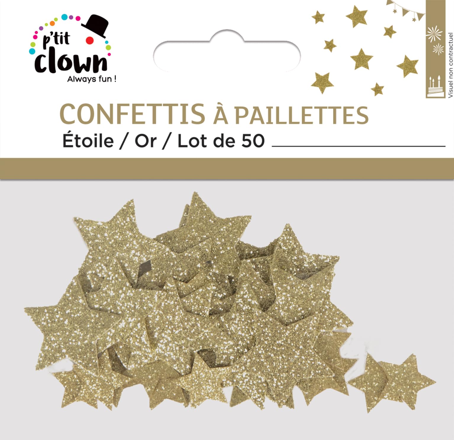 p-tit-clown-re21223-konfetti-glitzer-sterne-gold-50-st-ck image 2