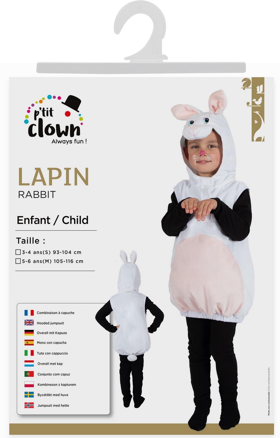 p-tit-clown-tierkost-m-kind-kapuzenoverall-leicht-zu-tragen image 4