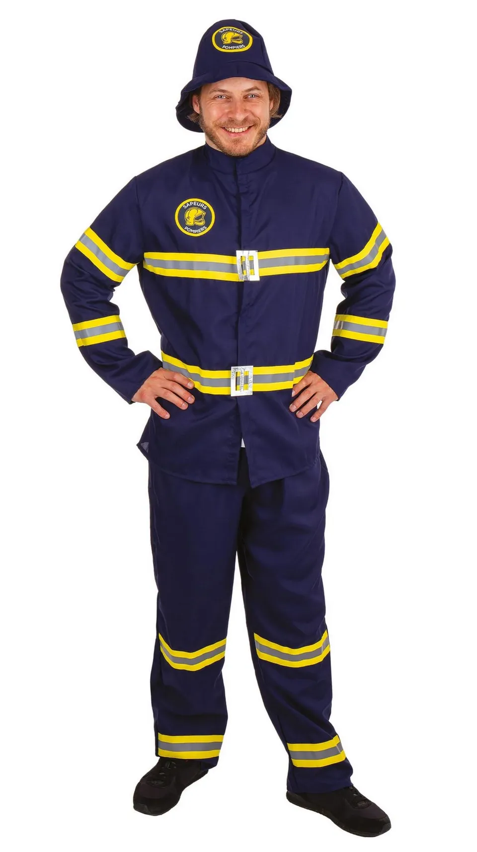 ptit-clown-feuerwehrmann-kost-m-erwachsene-blau-gr-l-xl image 1