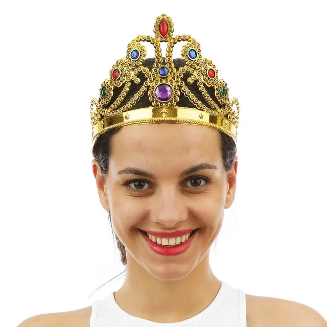 ptit-clown-10033-kranz-krone-k-nigin-gold-mit-farbsteinen image 1