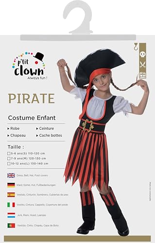 p-tit-clown-piratenkost-m-f-r-m-dchen-10-12-jahre-caprihose-rot-schwarz image 7