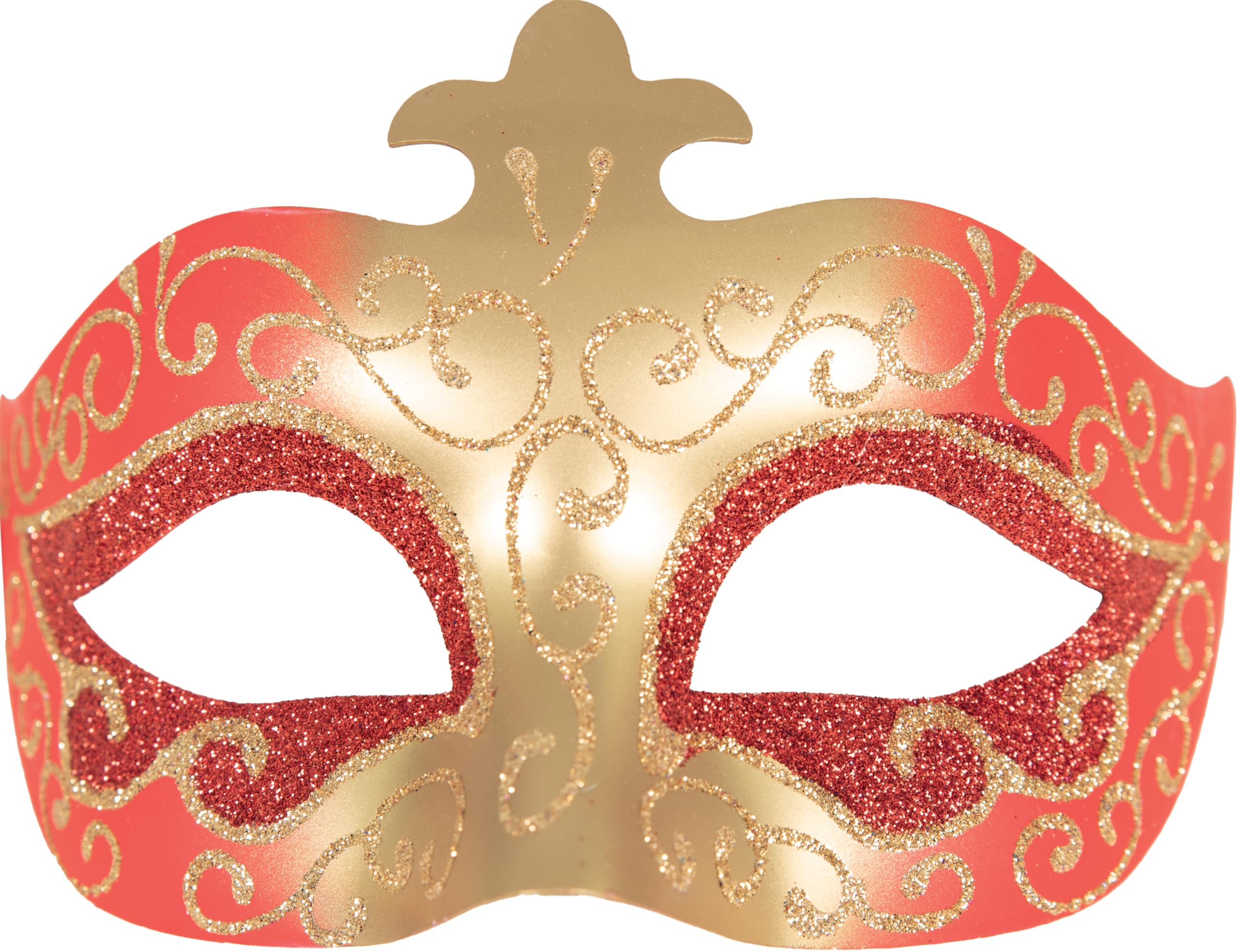 ptit-clown-venezianischer-wolf-maske-gold-rot-kunststoff image 1