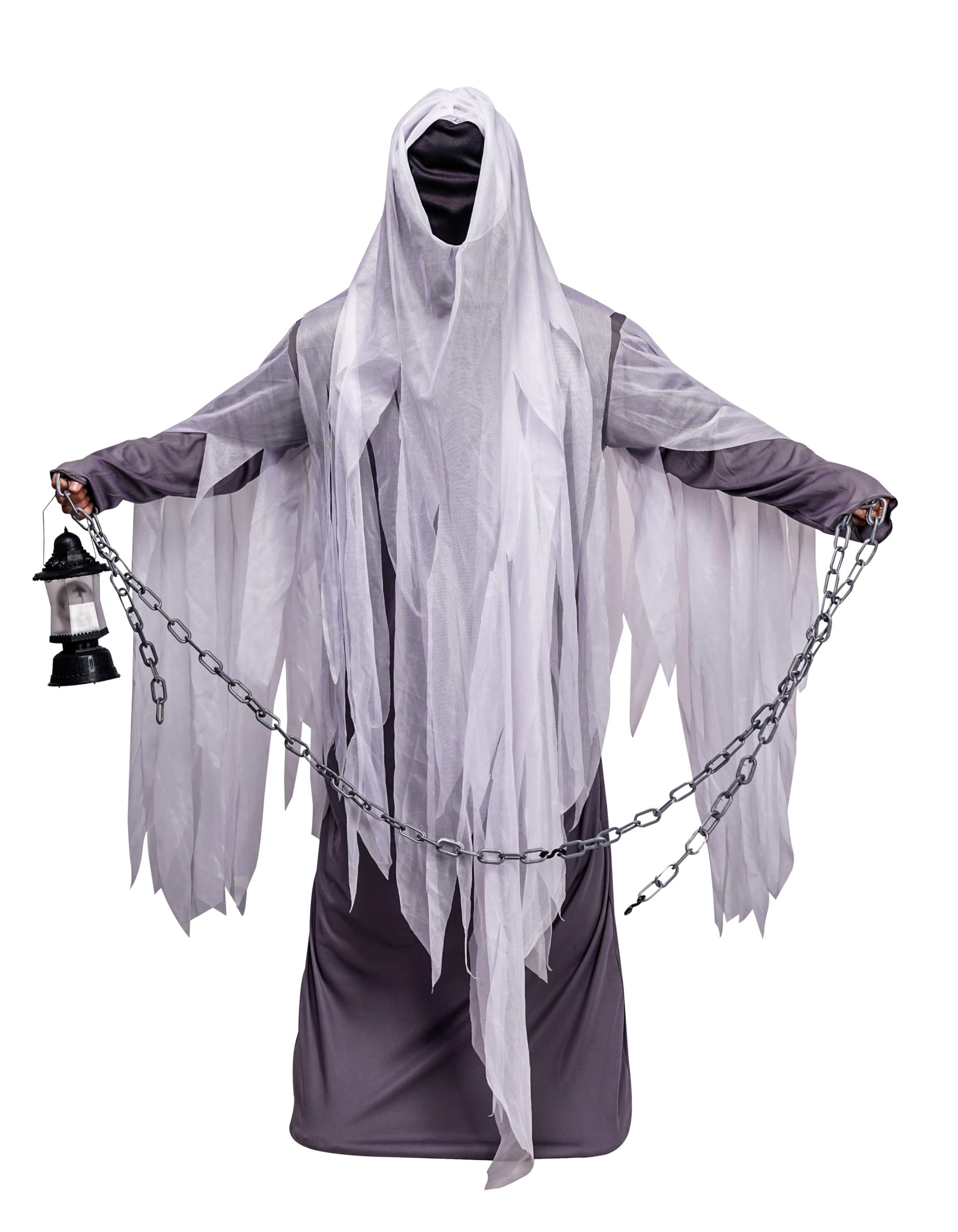 p-tit-clown-spectre-kost-m-herren-grau-wei-mit-haube image 1
