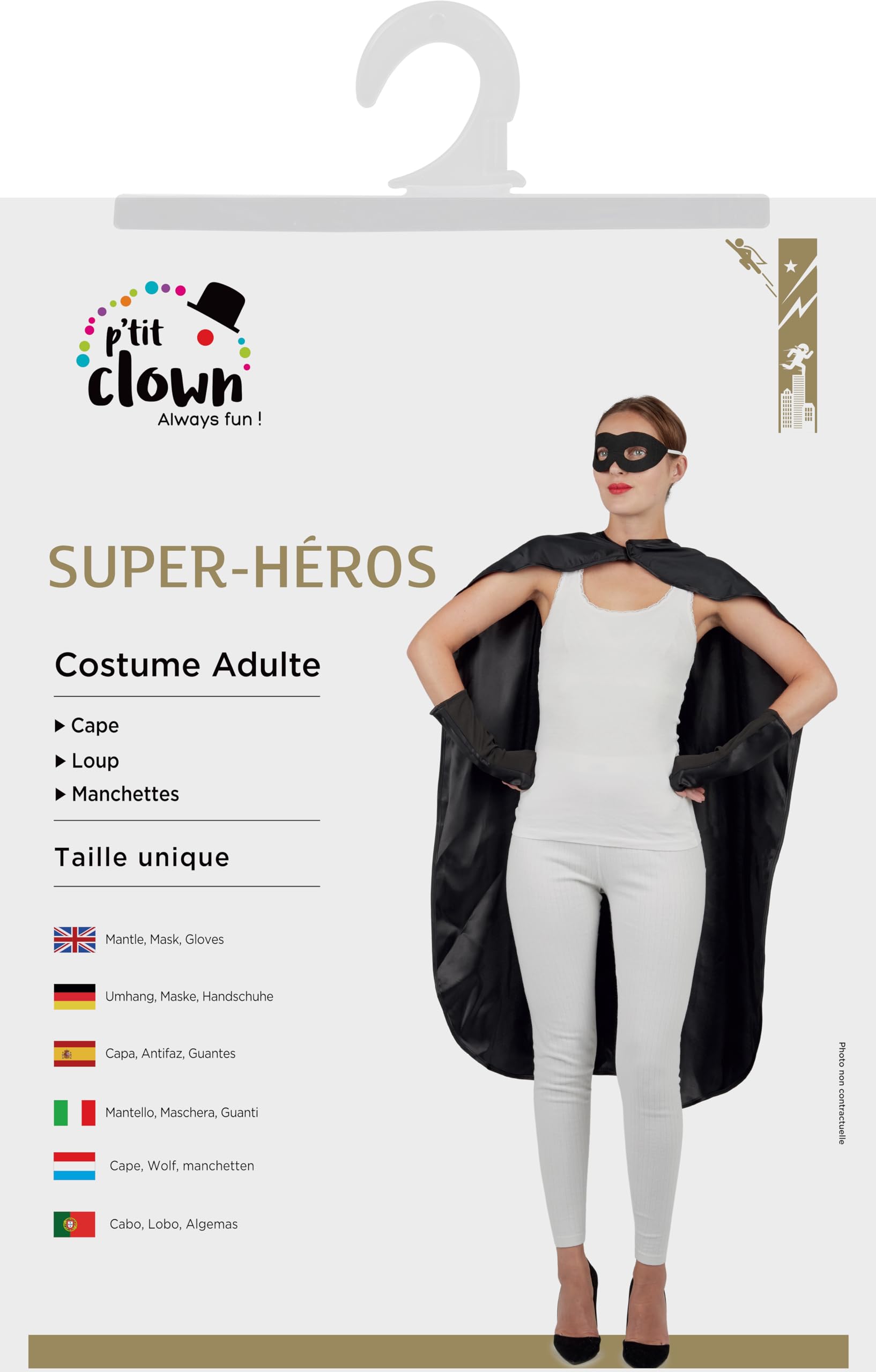 ptit-clown-superhelden-kit-f-r-erwachsene-einheitsgr-e-schwarz image 5