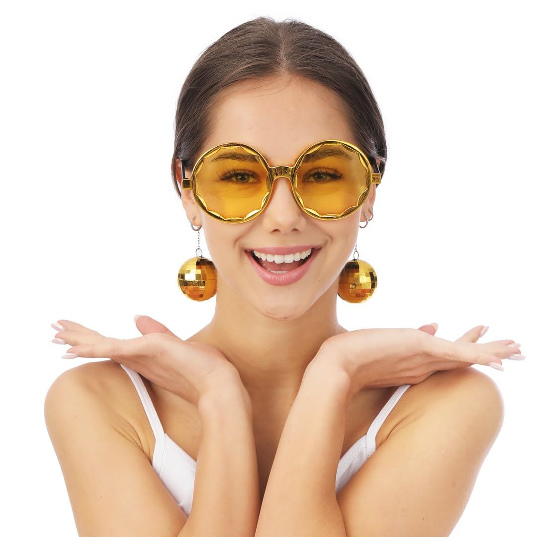 ptit-clown-35001-disco-brille-kunststoff-goldfarben-silberfarben-mit-disco-kugel image 5