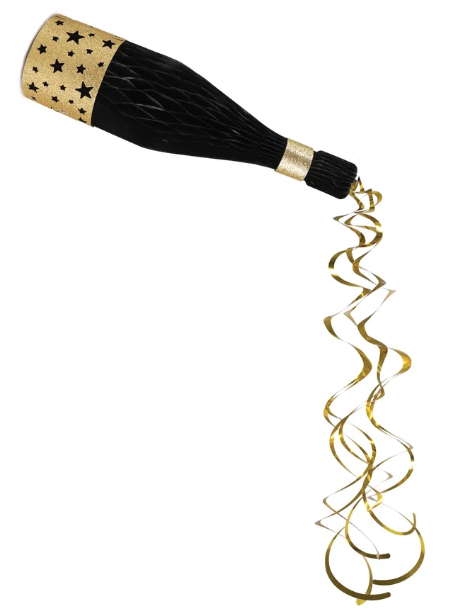 p-tit-clown-champagnerflasche-wabendeko-gold-schwarz-h-ngedeko image 1