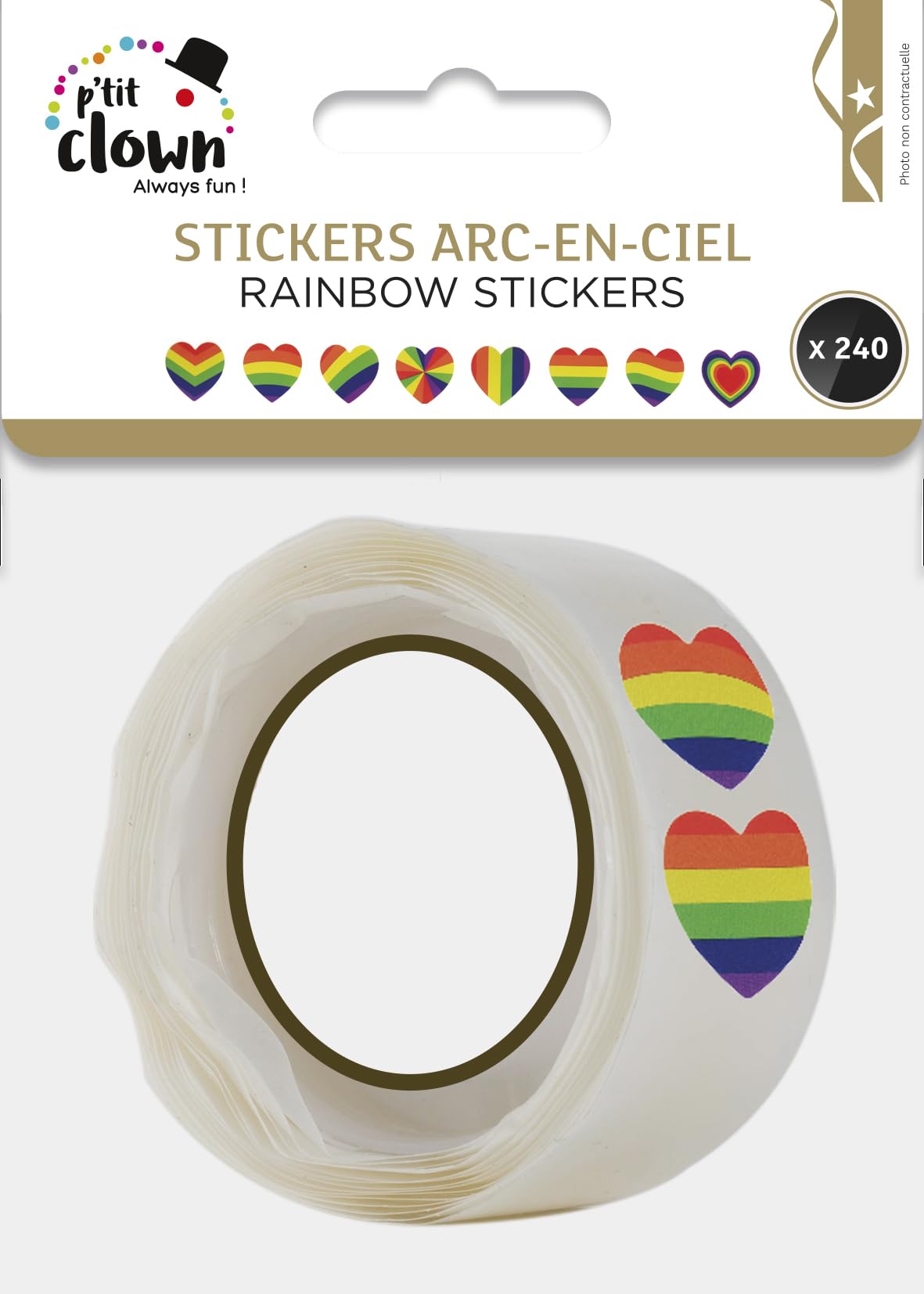 p-tit-clown-23256-aufkleber-herz-regenbogen-240-st-ck-papier image 2