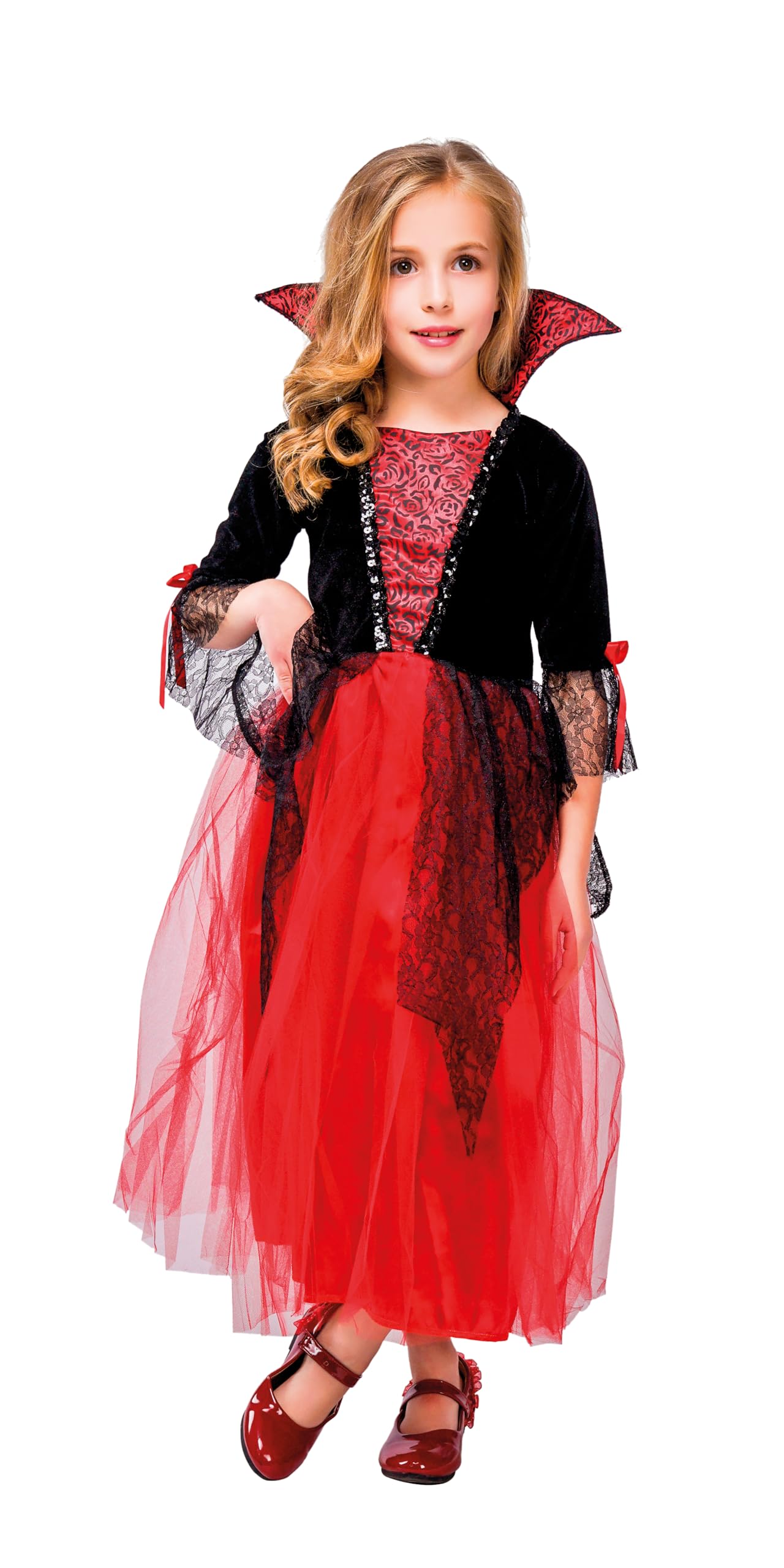 p-tit-clown-re55283-vampiress-kost-m-rot-schwarz-7-9-jahre image 1