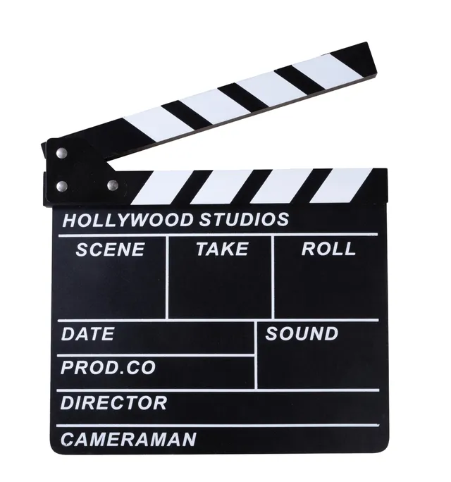 ptit-clown-filmklappe-clap-de-cin-ma-30-x-26-cm-schwarz-holz image 1