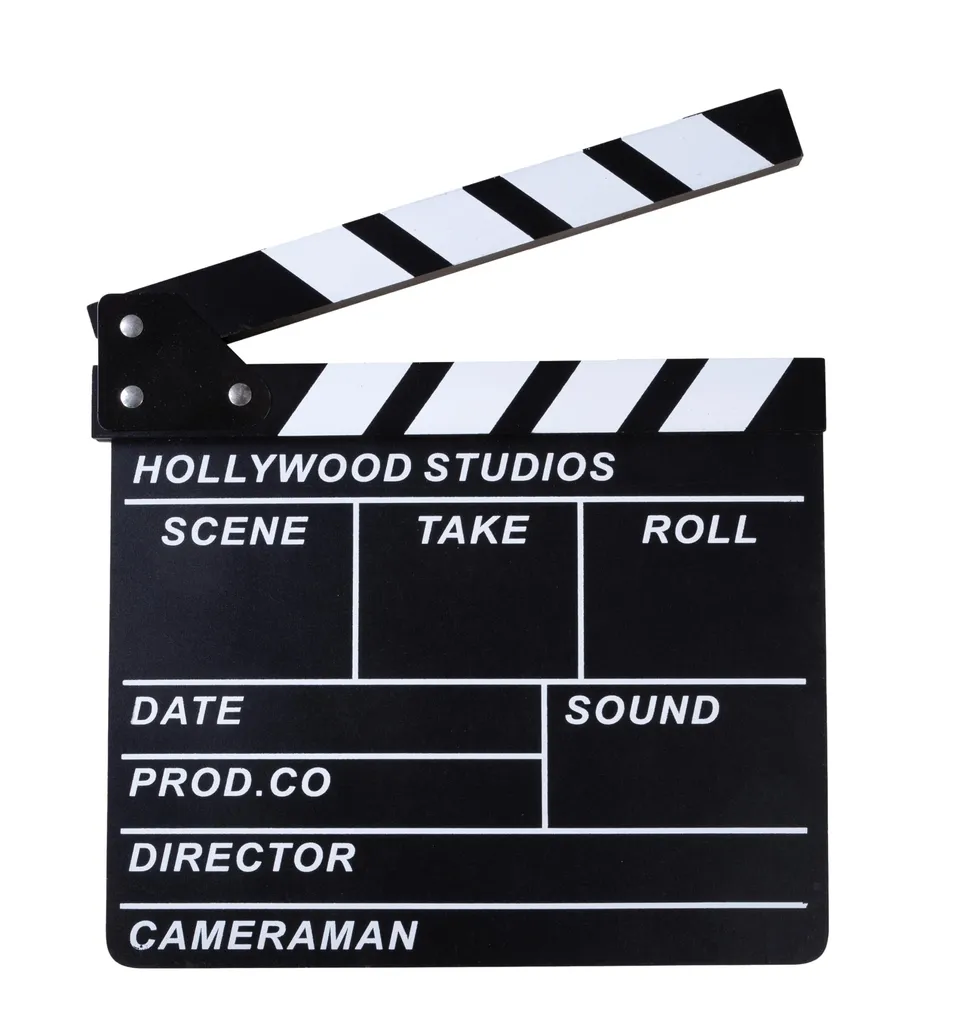 ptit-clown-filmklappe-clap-de-cin-ma-30-x-26-cm-schwarz-holz image 1