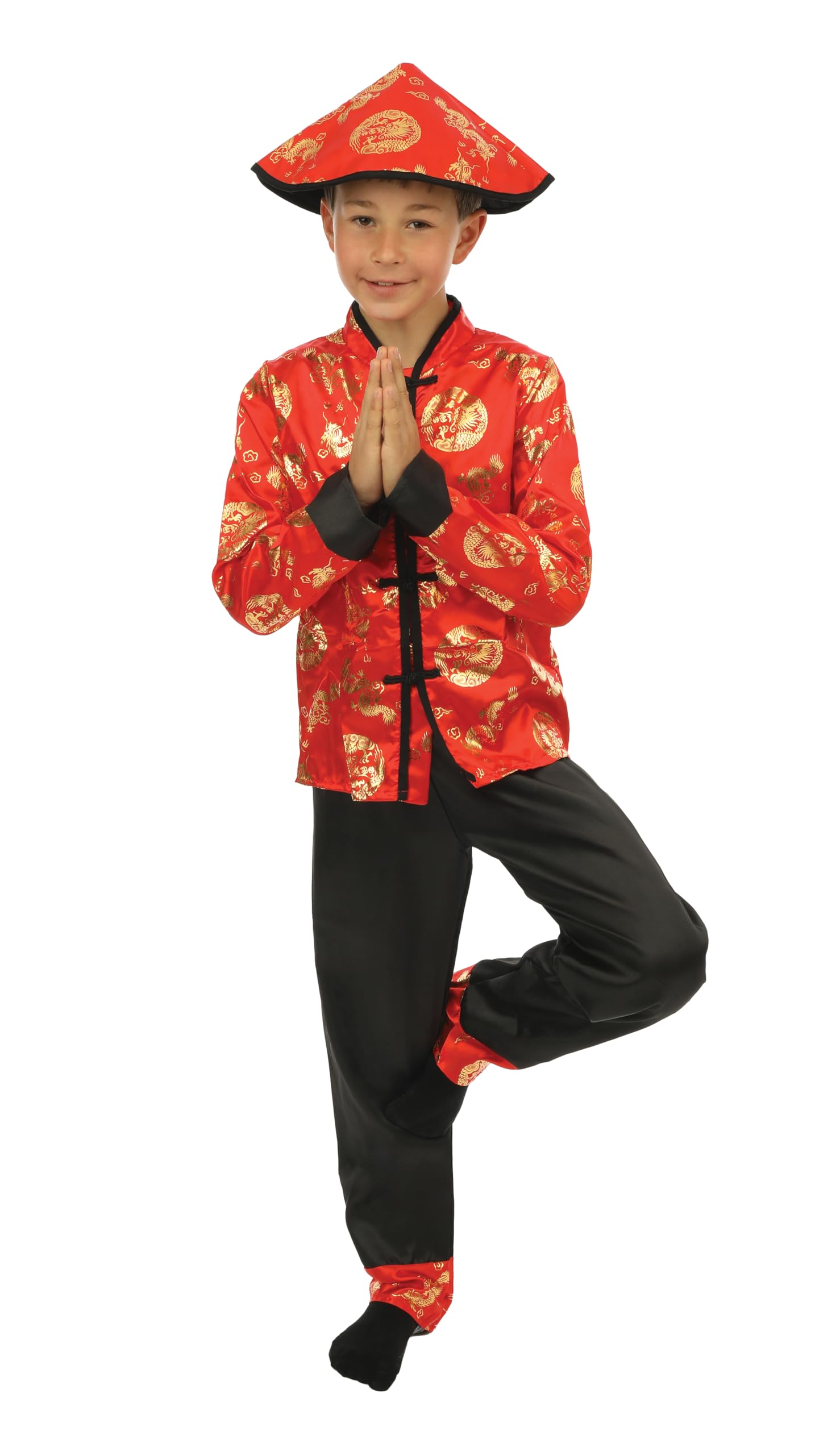 ptit-clown-chinesisches-neujahrskost-m-kinder-rot-polyester image 1