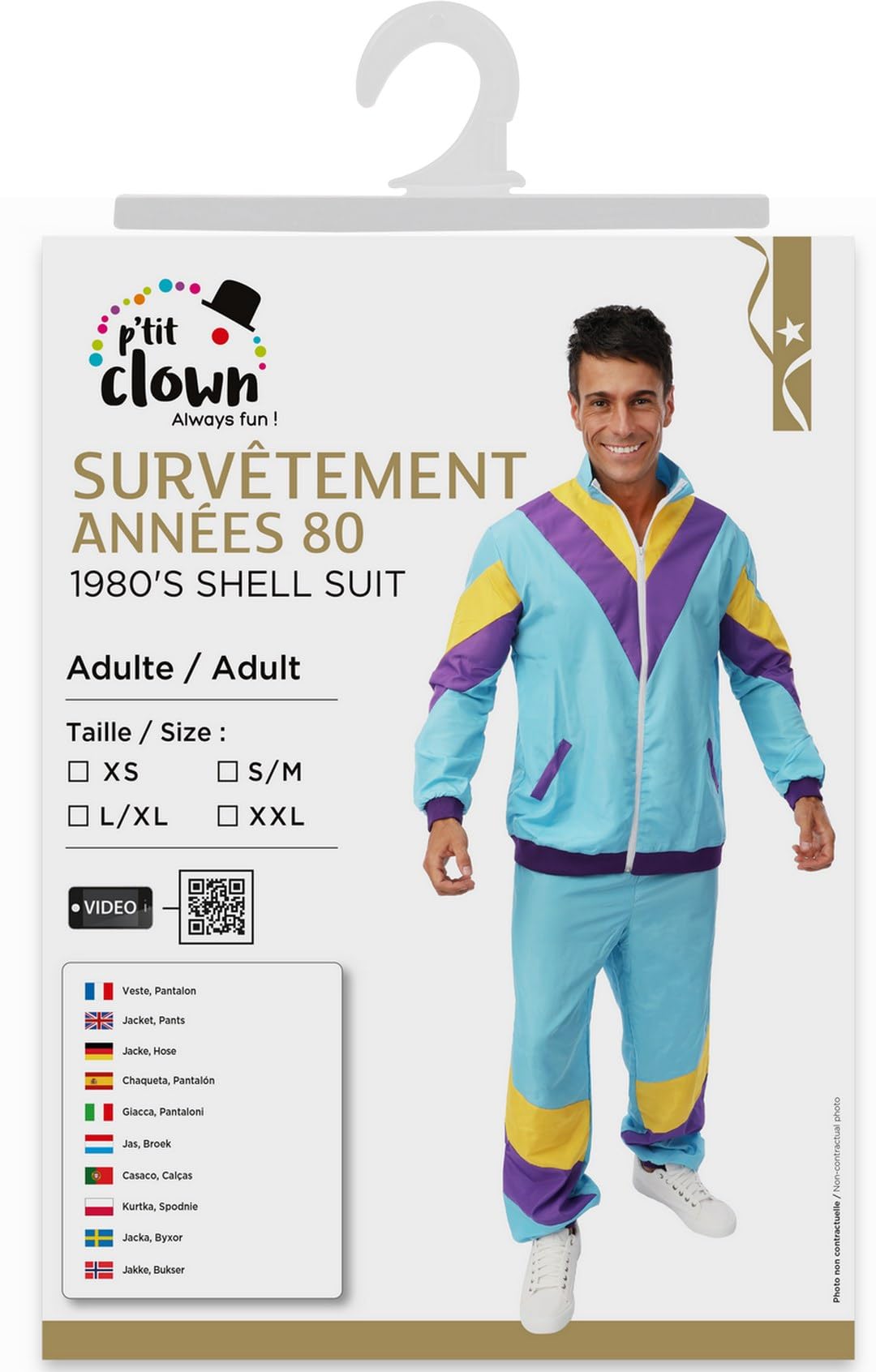 p-tit-clown-trainingsanzug-kost-m-80er-jahre-herren-l-xl-multicolore image 5
