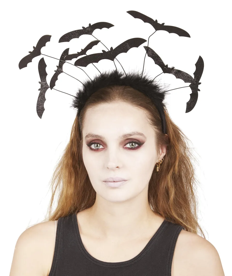 ptit-clown-fledermaus-haarreif-schwarz-vampir-halloween-accessoire image 1