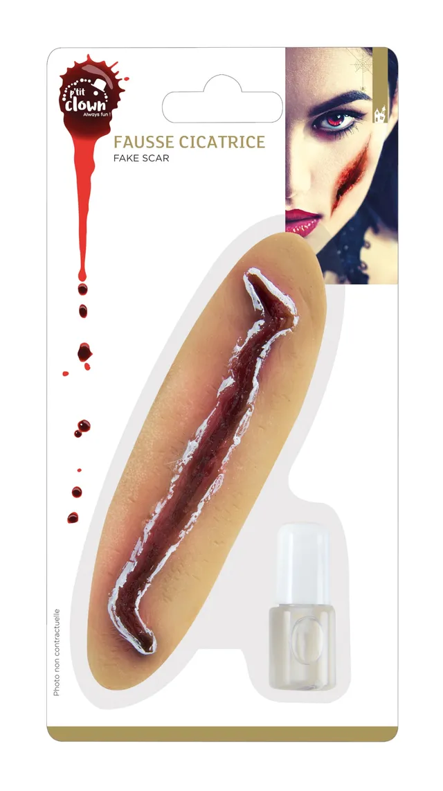 p-tit-clown-11306-falsche-narbe-13-cm-inkl-kleber-spezialeffekt-make-up image 1
