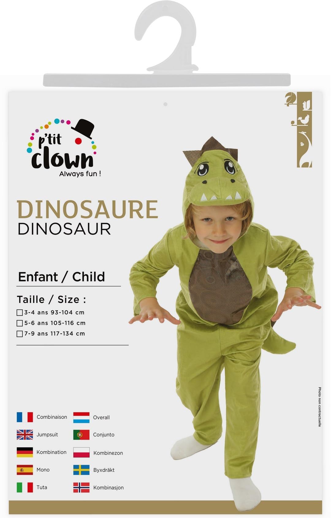 ptit-clown-dinosaurierkost-m-kinder-overall-gr-n-polyester image 7