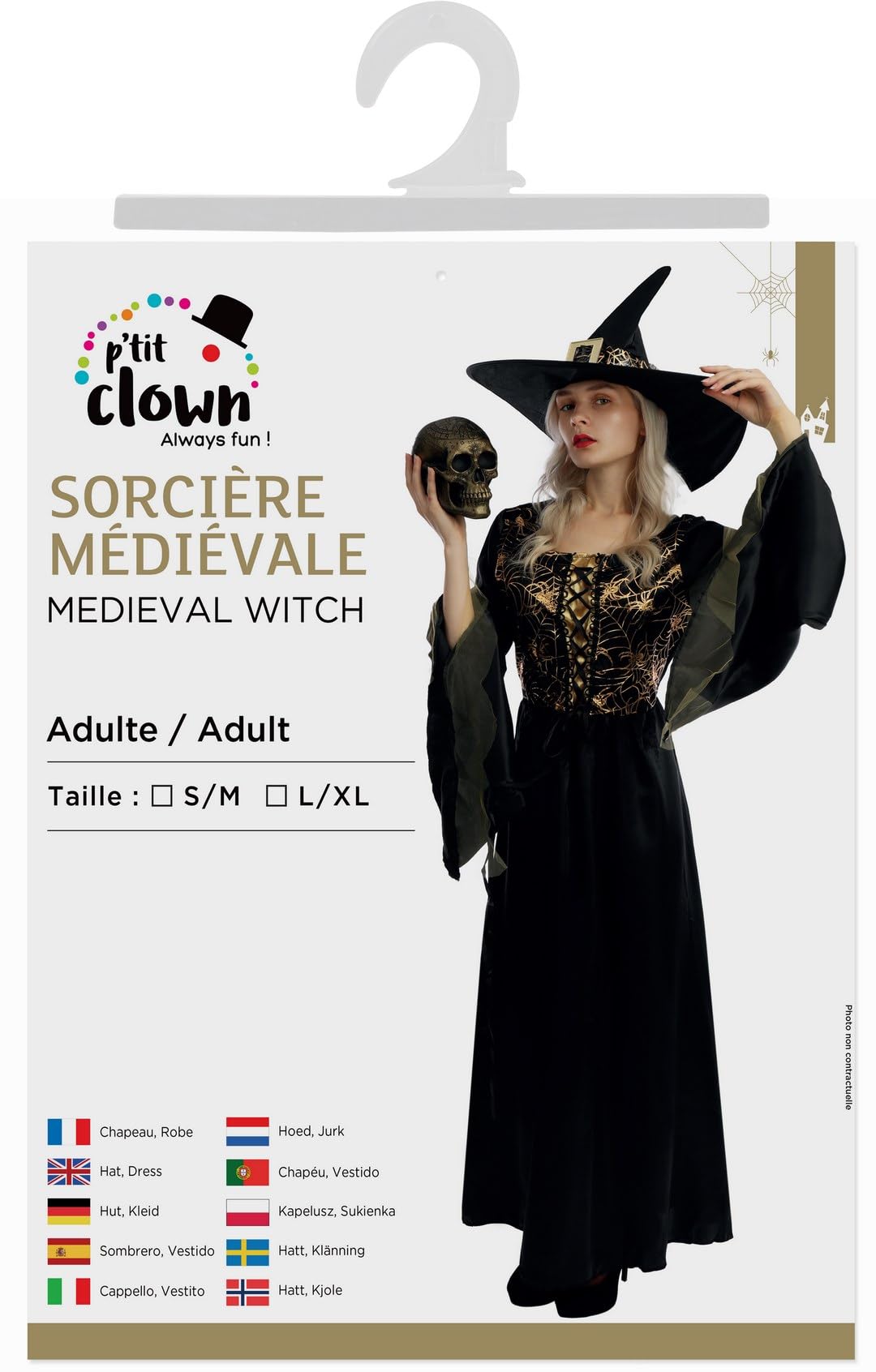 p-tit-clown-mittelalter-hexenkost-m-damen-schwarz-gold image 5