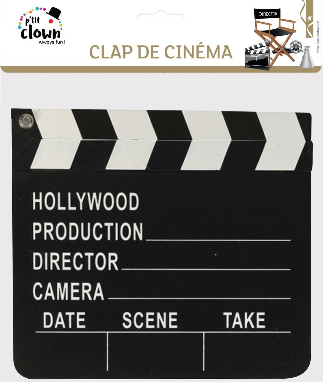 ptit-clown-10031-hollywood-filmklappe-20-x-18-cm-holz-schwarz image 2