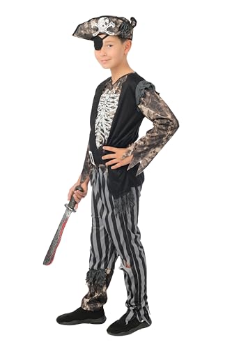 p-tit-clown-skelett-pirat-kost-m-kind-halloween-5-teilig image 8
