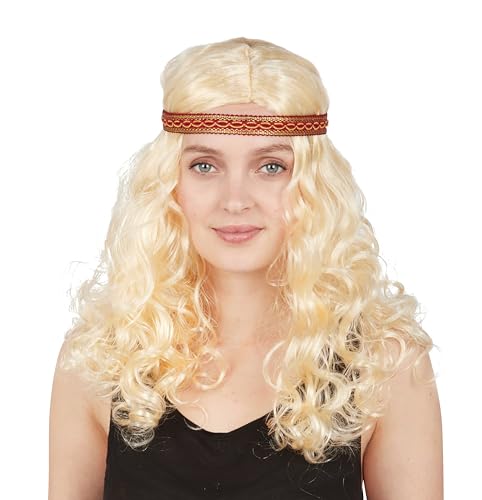 ptit-clown-68650-hippie-per-cke-damen-lockiges-blond-mit-haarband image 6