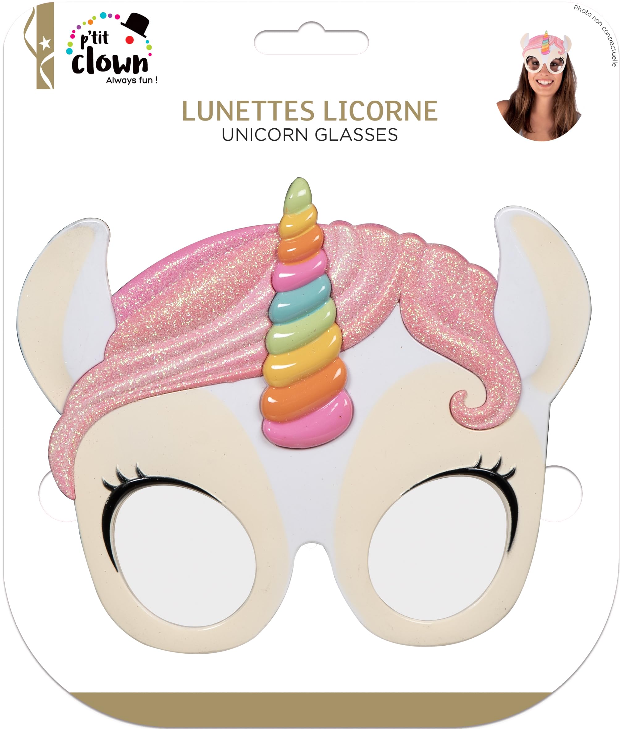 ptit-clown-einhorn-brille-partybrille-accessoire image 2