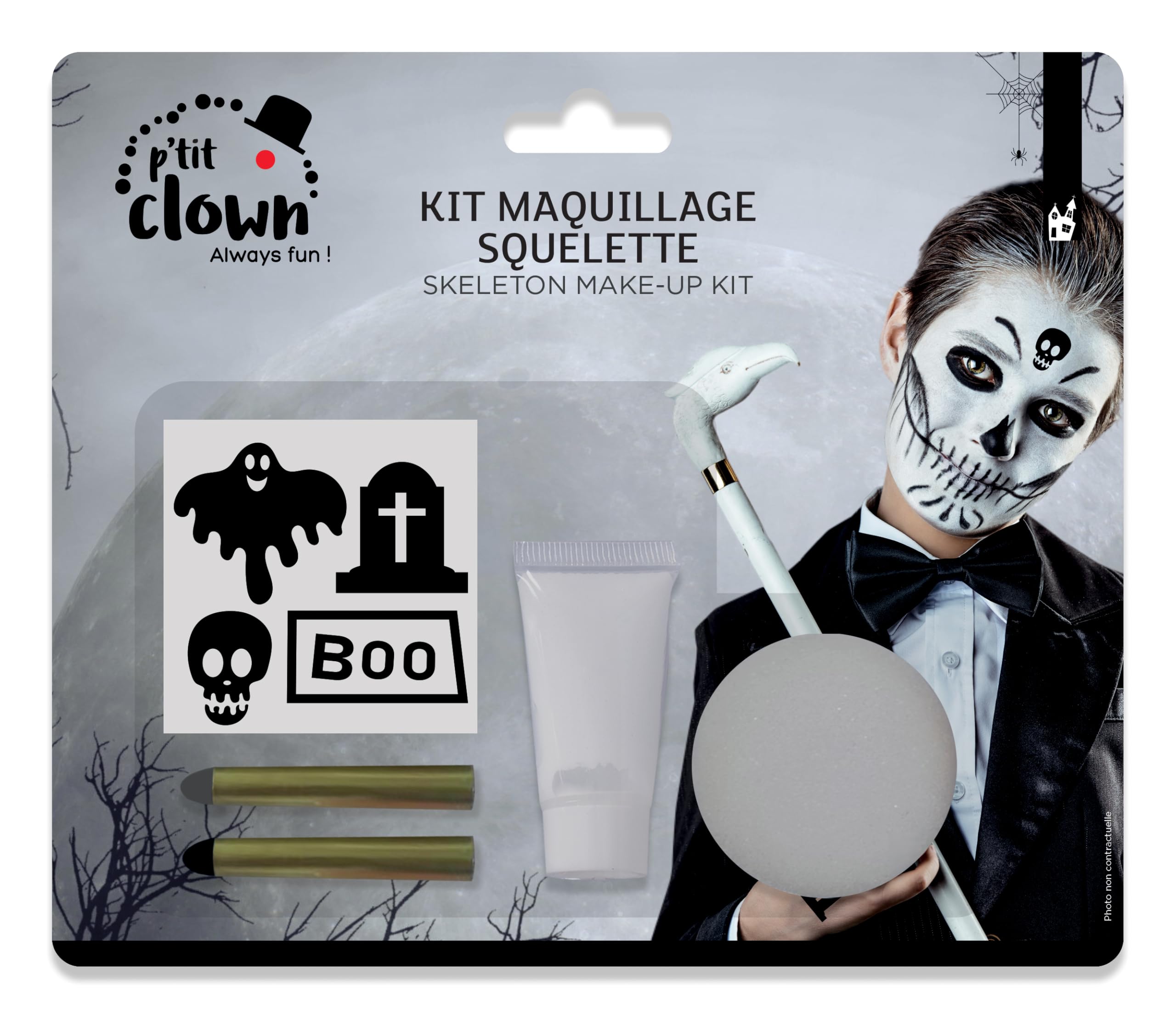 p-tit-clown-make-up-set-skelett-geist-mit-stickern-23599 image 1