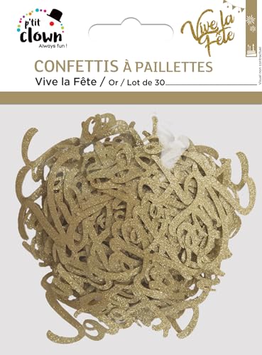 ptit-clown-glitzer-konfetti-vive-la-f-te-gold-30-st-ck-partydekoration image 7