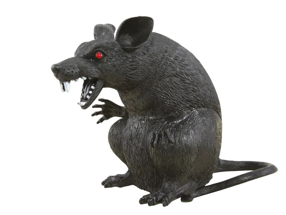 ptit-clown-44040-besessene-ratte-schwarz-kunststoff-halloween-deko image 1