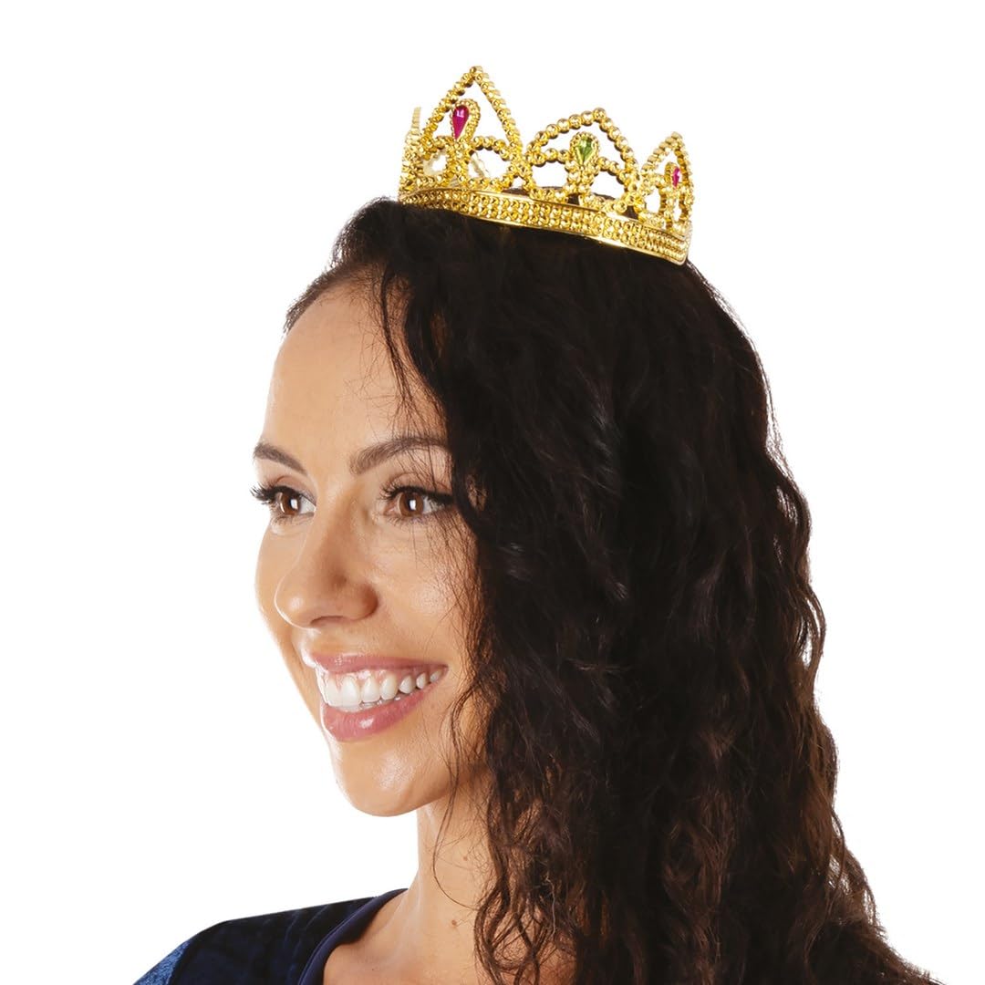 ptit-clown-17629-prinzessinnen-diadem-damen-gold-kunststoff-mit-edelsteinen image 2