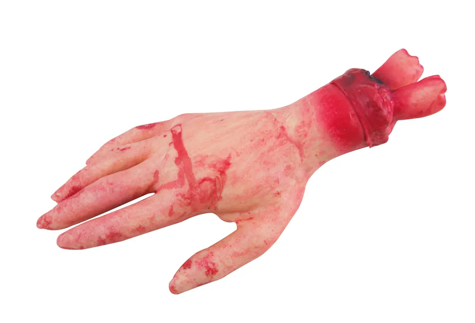 ptit-clown-abgetrennte-blutige-hand-latex-23-5-cm-halloween-deko image 1