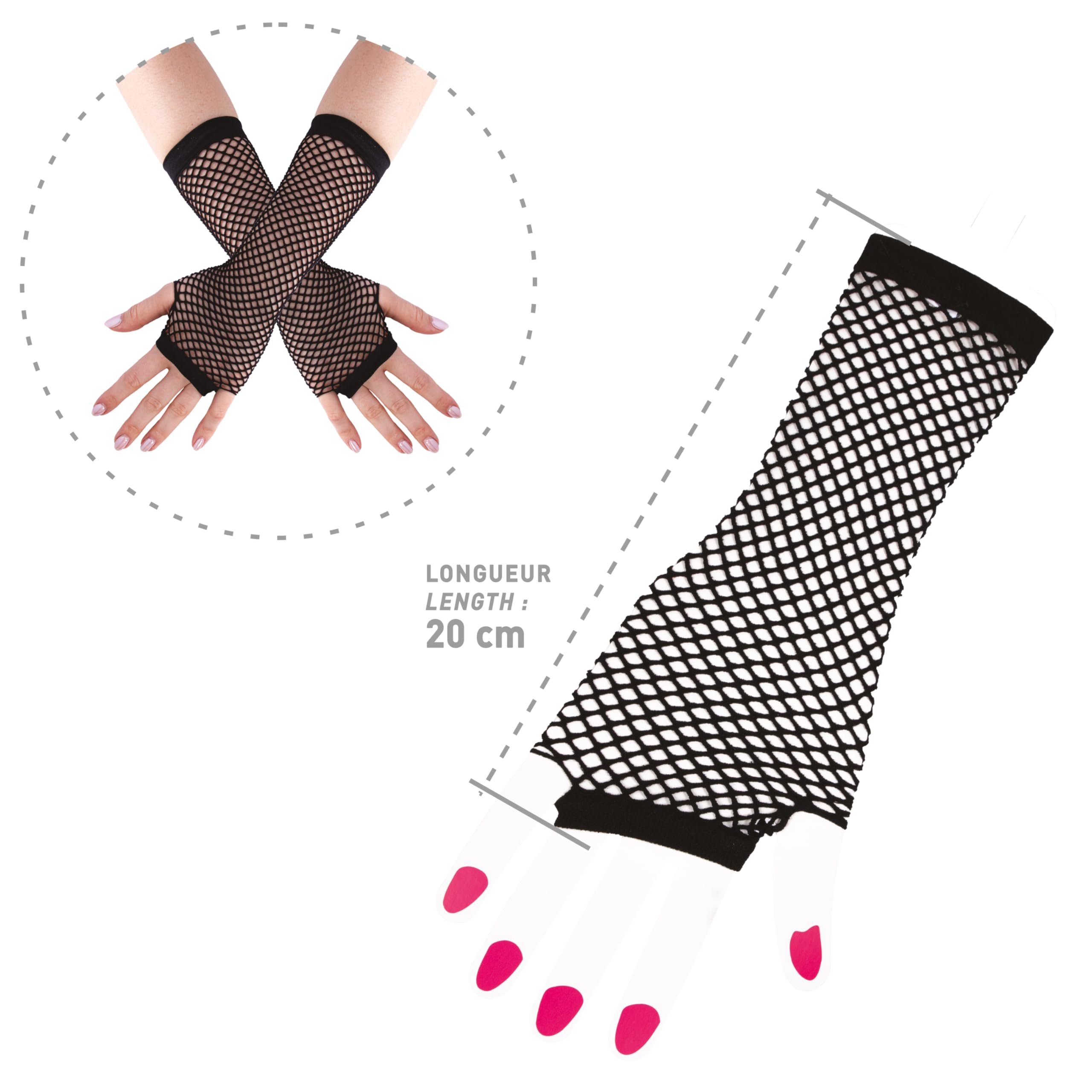 ptit-clown-lange-netz-handschuhe-schwarz-one-size-damen image 3