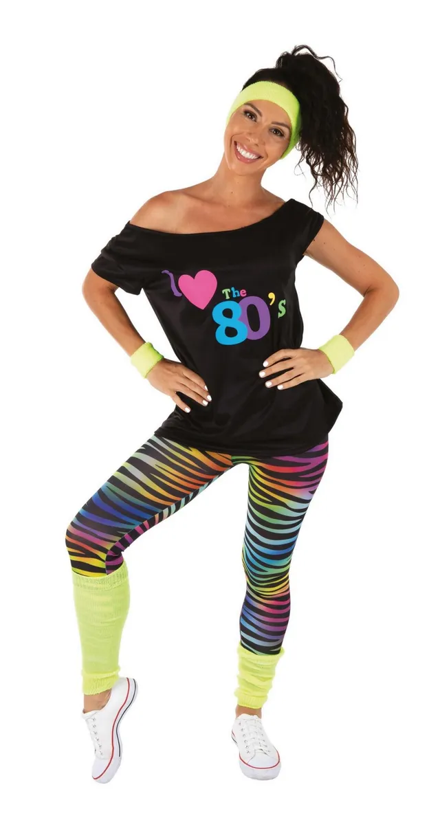 p-tit-clown-re22764-kost-m-set-i-love-80er-jahre-gelb image 1