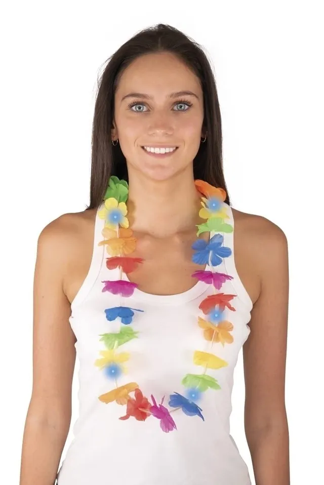 ptit-clown-hawaii-kette-leuchtend-multicolor-50-cm-mit-batterien image 1