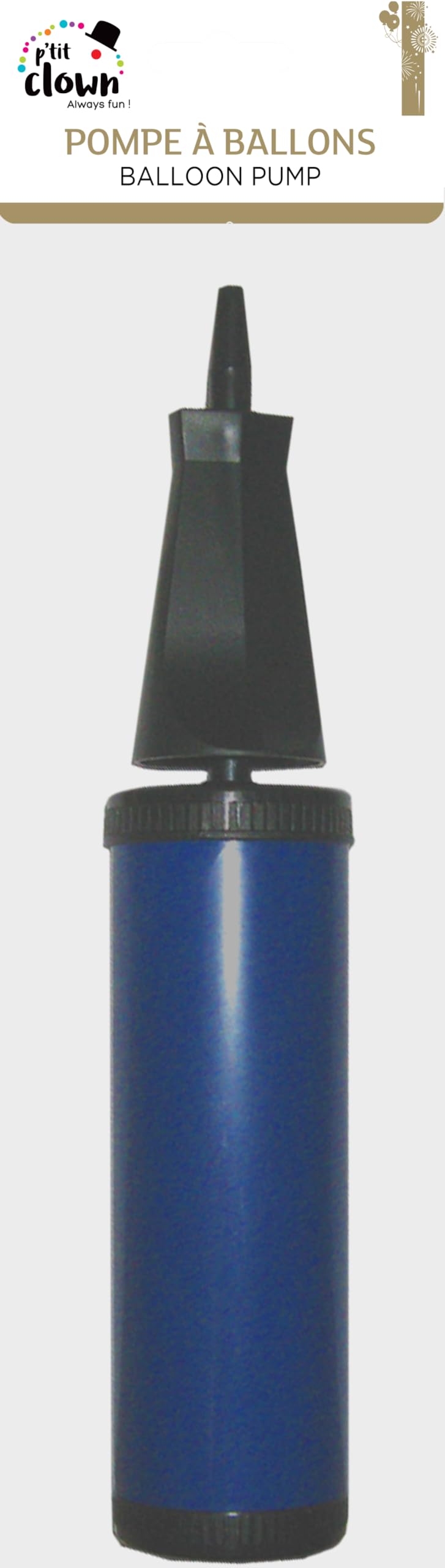ptit-clown-handluftpumpe-61218-blau-29-cm-doppelhub-ballonpumpe image 2